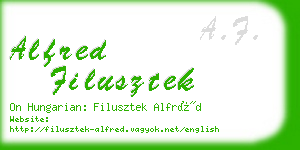 alfred filusztek business card